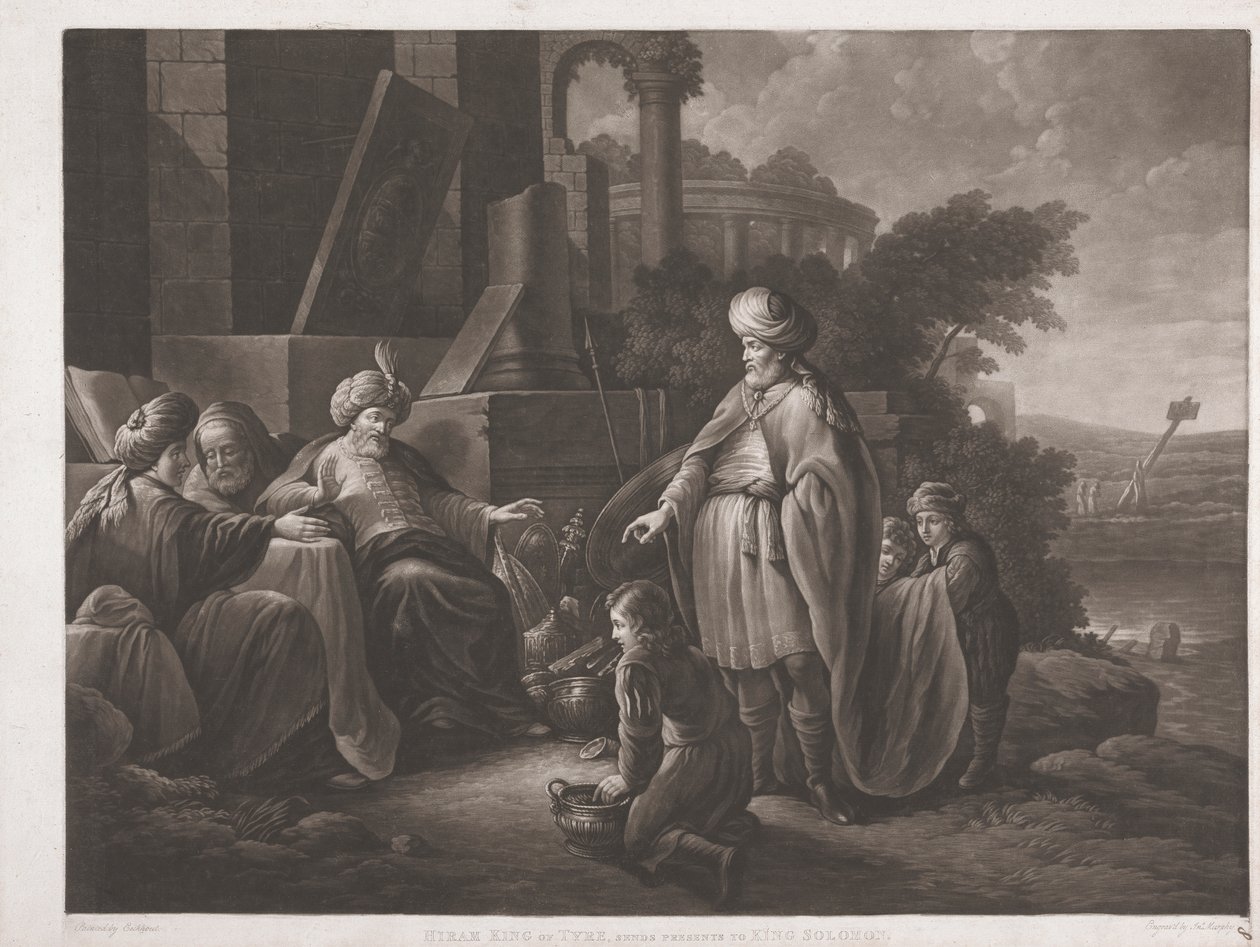 Tire Kralı Hiram, Kral Süleyman'a Hediyeler Gönderiyor by John Murphy
