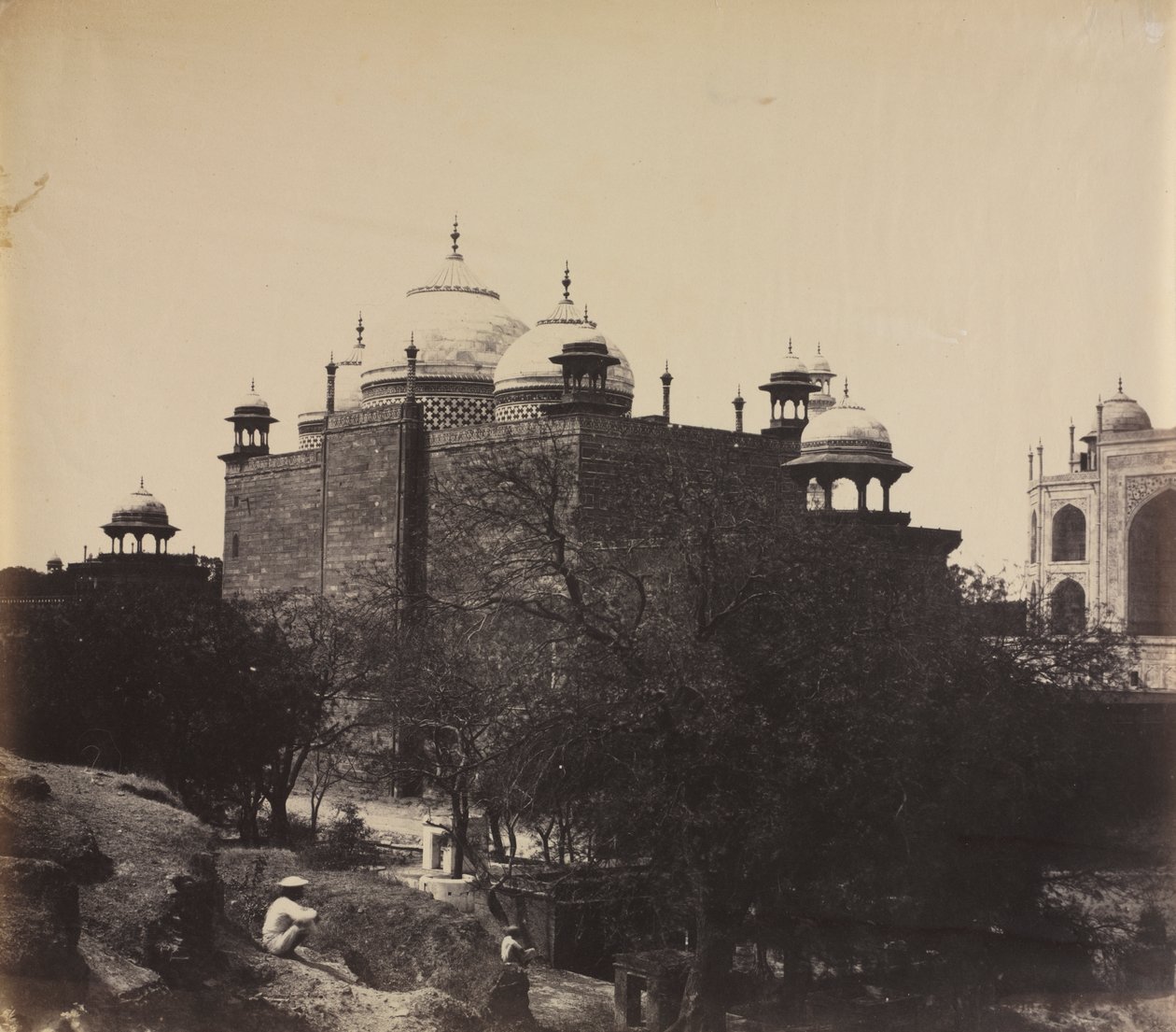 Tac Mahal, Dinlenme Evinin Arkadan Görünümü, Figürlü by John Murray