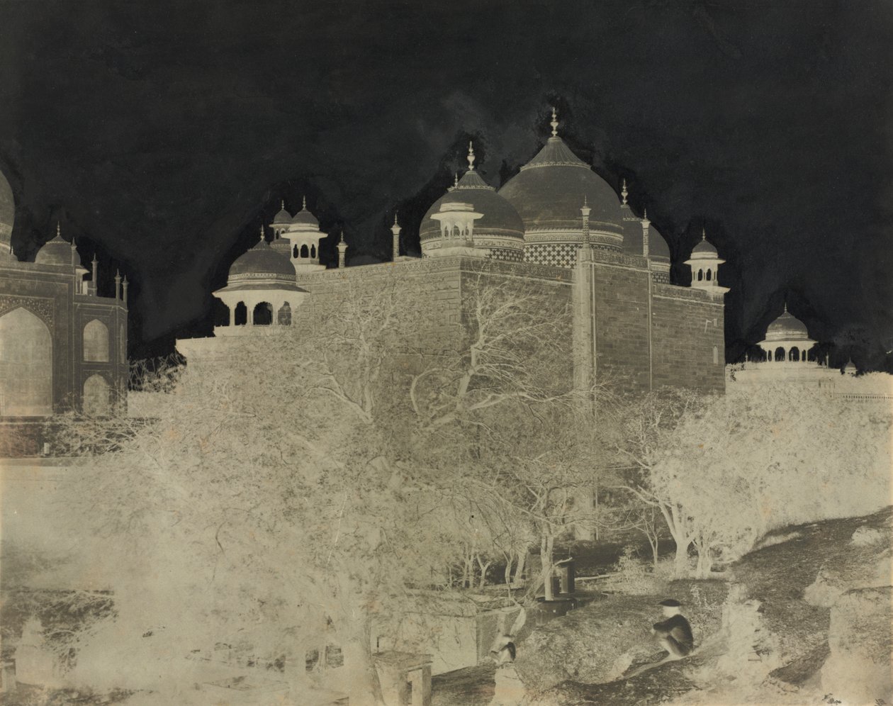 Tac Mahal, Dinlenme Evinin Arkadan Görünümü, Figürlü by John Murray