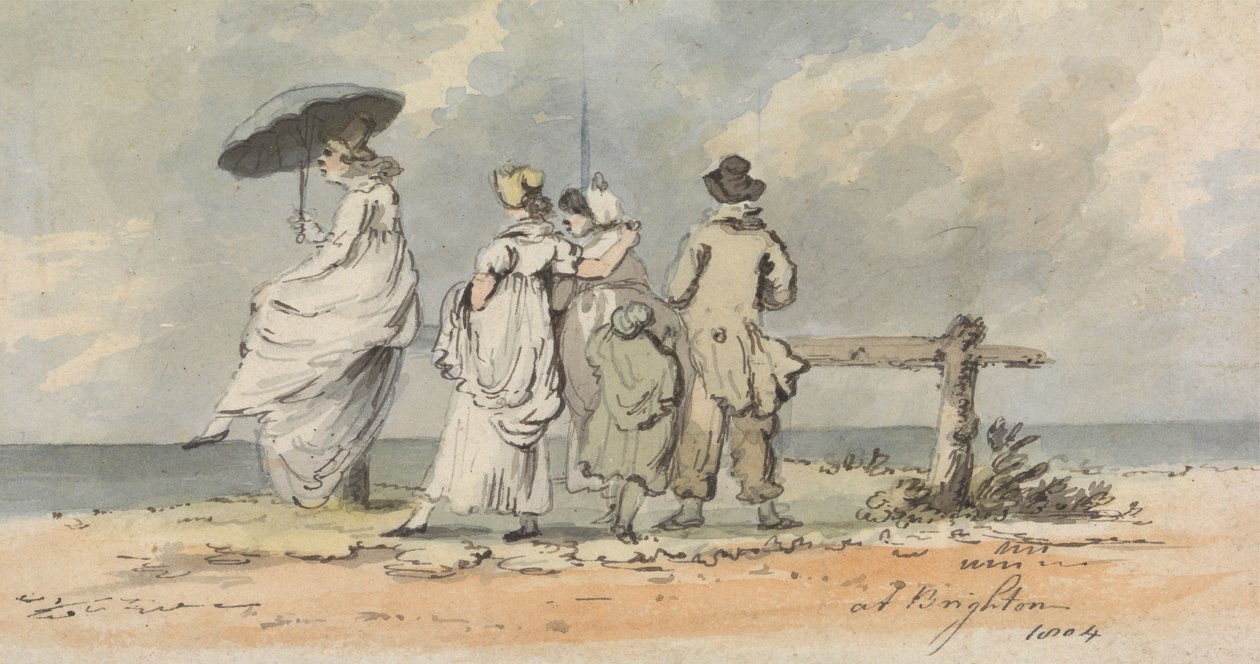 Brighton'da, 1804: Denize Bakan Üç Kadın, Çocuk ve Adam by John Nixon