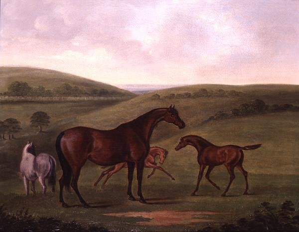 Peyzajda Taylarla Kısrak (tuval üzerine yağlı boya) by John Nott Sartorius