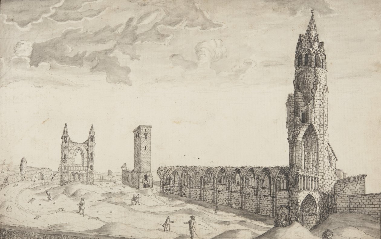 St Andrews Delineated (kalem ve kağıt üzerinde yıkayın) by John Oliphant