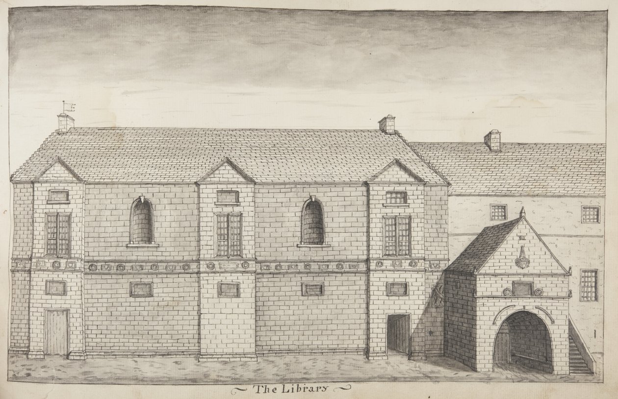 St Andrews Delineated - The Library (kalem ve kağıt üzerinde yıkayın) by John Oliphant