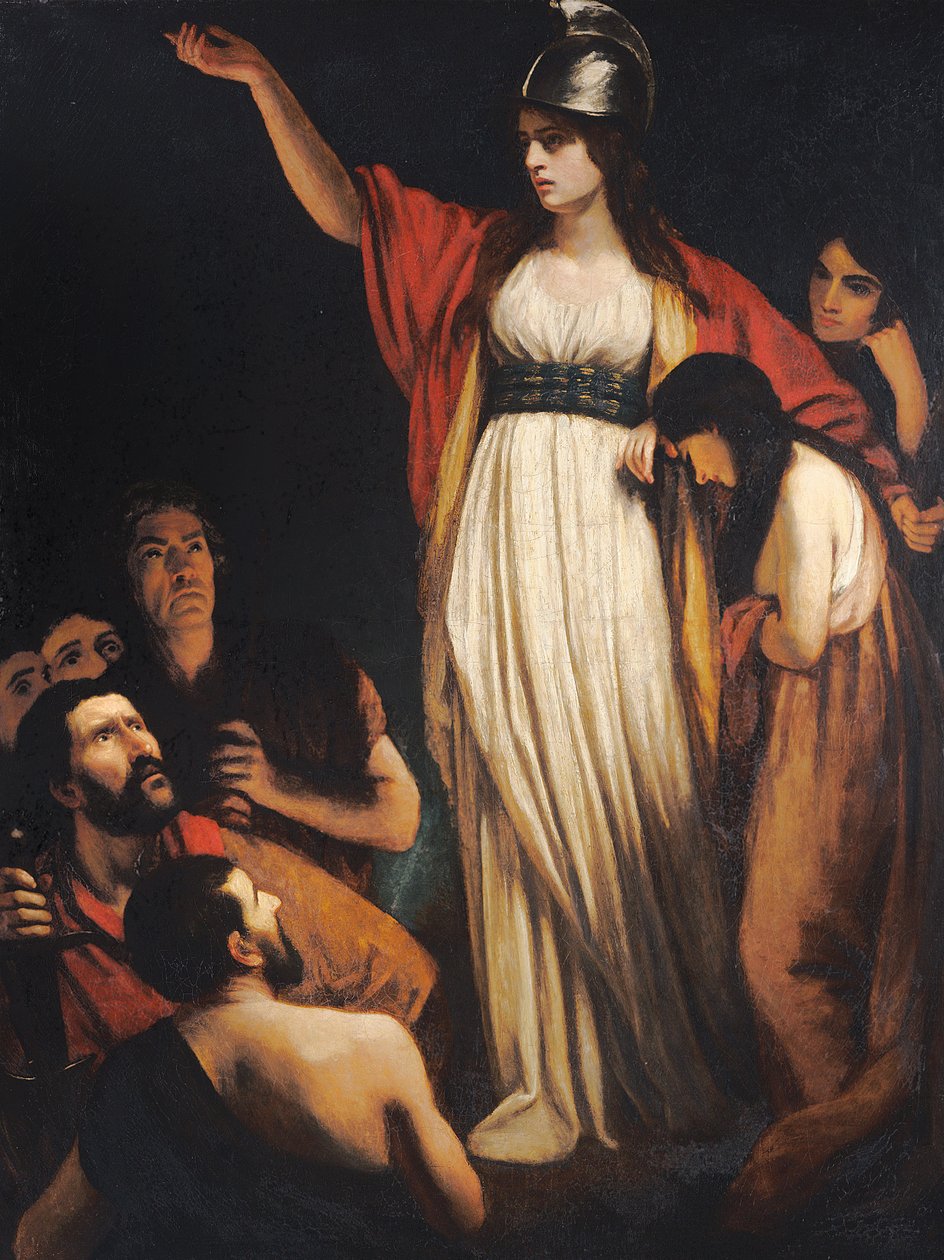 Boadicea Britanyalılara nutuk çekiyor by John Opie