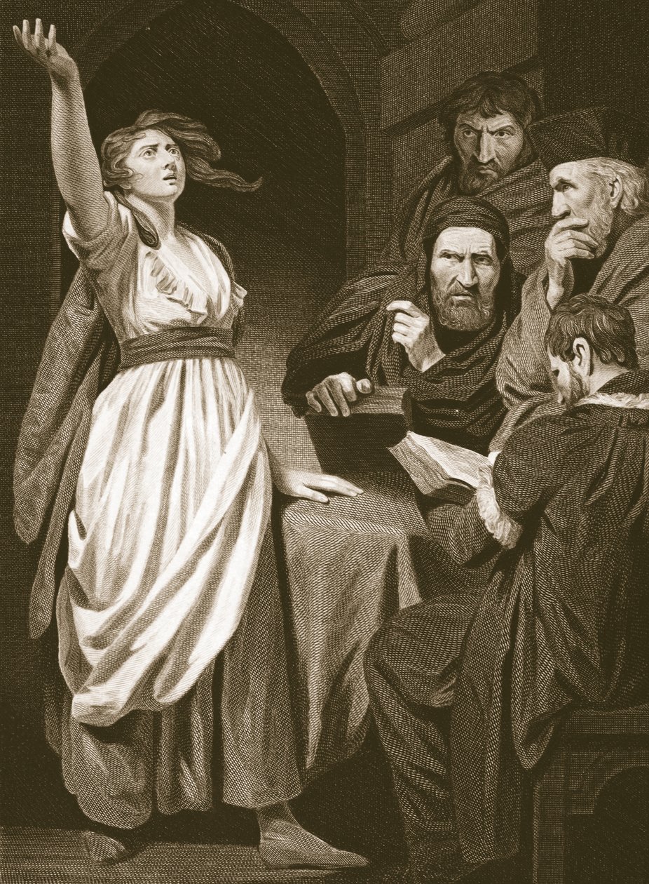 Joan of Arc görevini açıklarken, T. Holloway tarafından kazınmış, David Hume