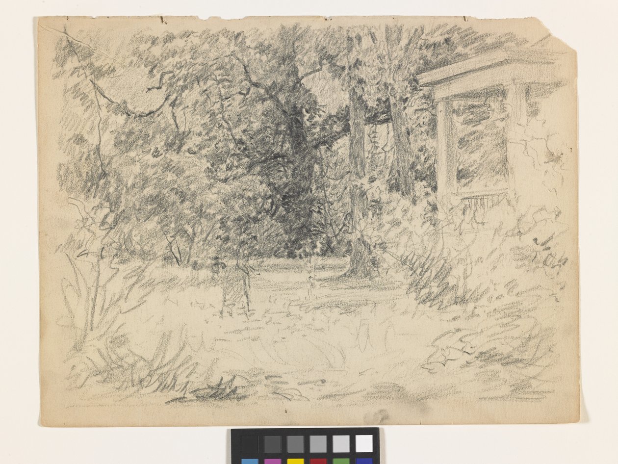 Hermitage'de Winifred İçin Çalışma (kirli beyaz kağıt üzerine kalem) by John Otis Adams