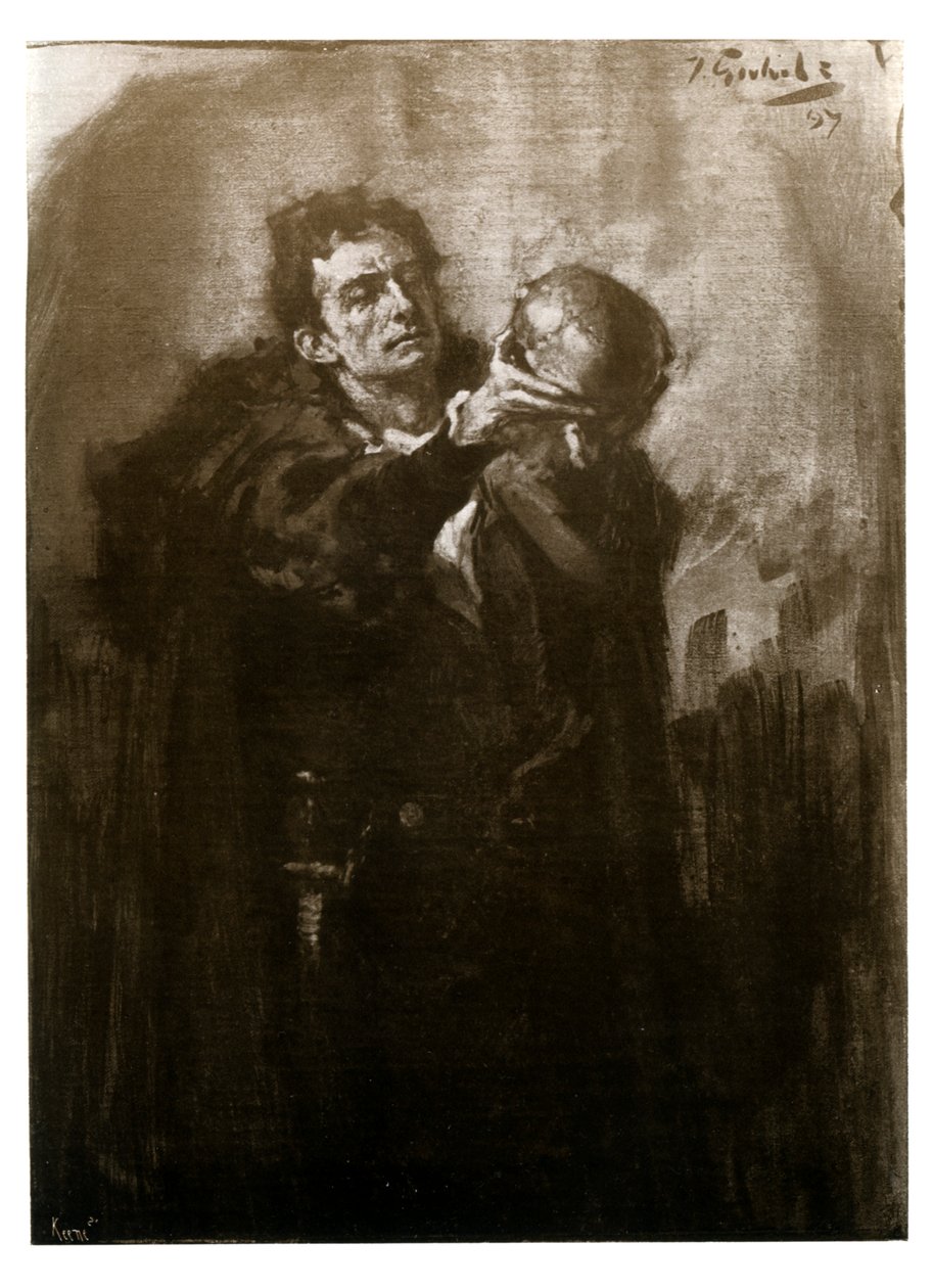 Forbes-Robertson, 19. yüzyılın sonlarında Hamlet rolünde. by John Percival Gulich
