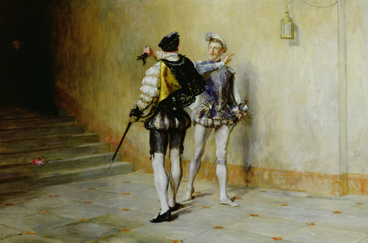 Kavganın Başlaması (tuval üzerine yağlı boya) by John Pettie