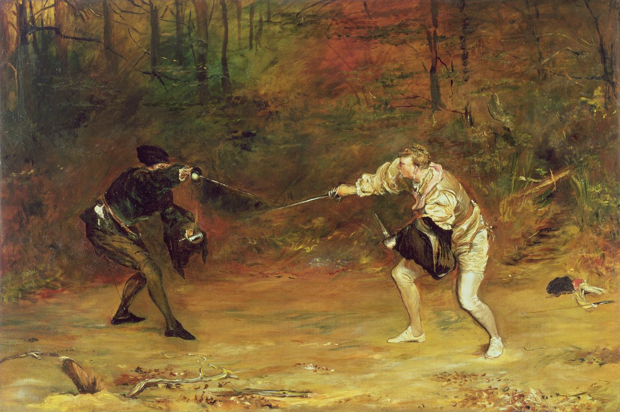 Ölüme: Bir Elle Kılıç ve Hançer Dövüşü Soğuk Ölümü Bir Kenara Dövüyor, Diğeriyle Onu Geri Gönderiyor by John Pettie