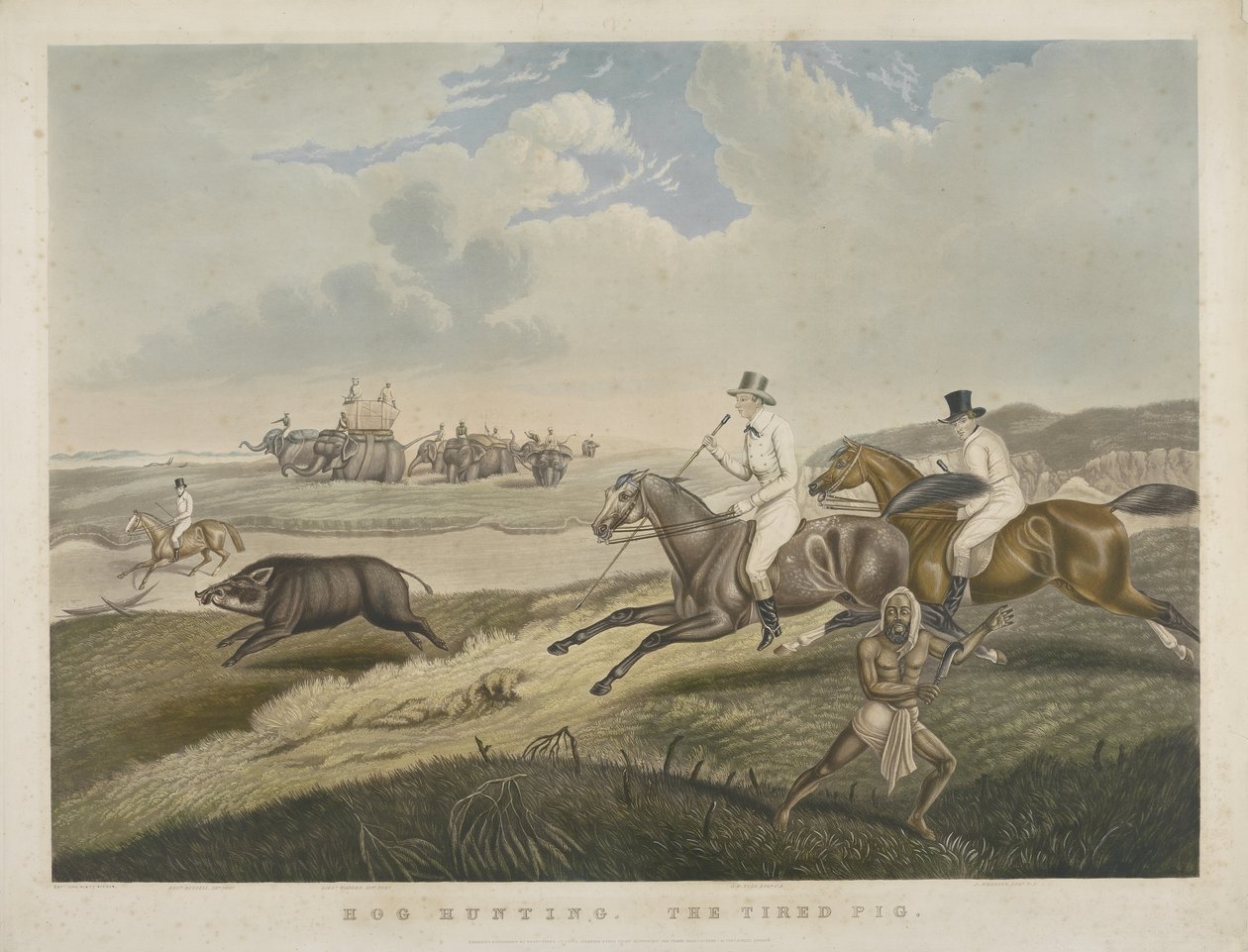 Domuz Avı: Yorgun Domuz, S.W. Fores (1785-1825) c.1840 (el boyaması aquatint) by John Platt