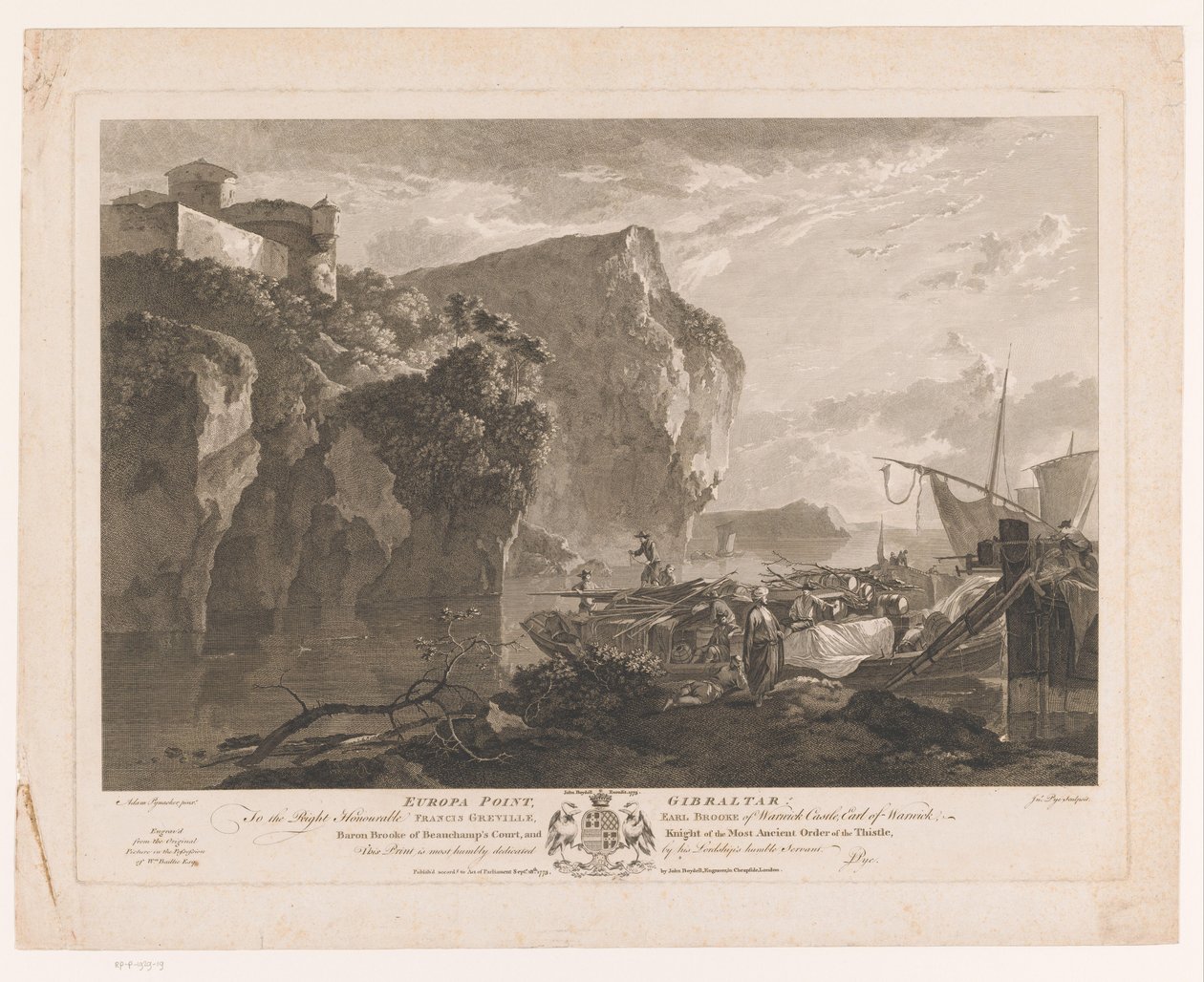 Europa Point, Cebelitarık manzarası Europa Point, Cebelitarık (nesne üzerindeki başlık) by John Pye (I)