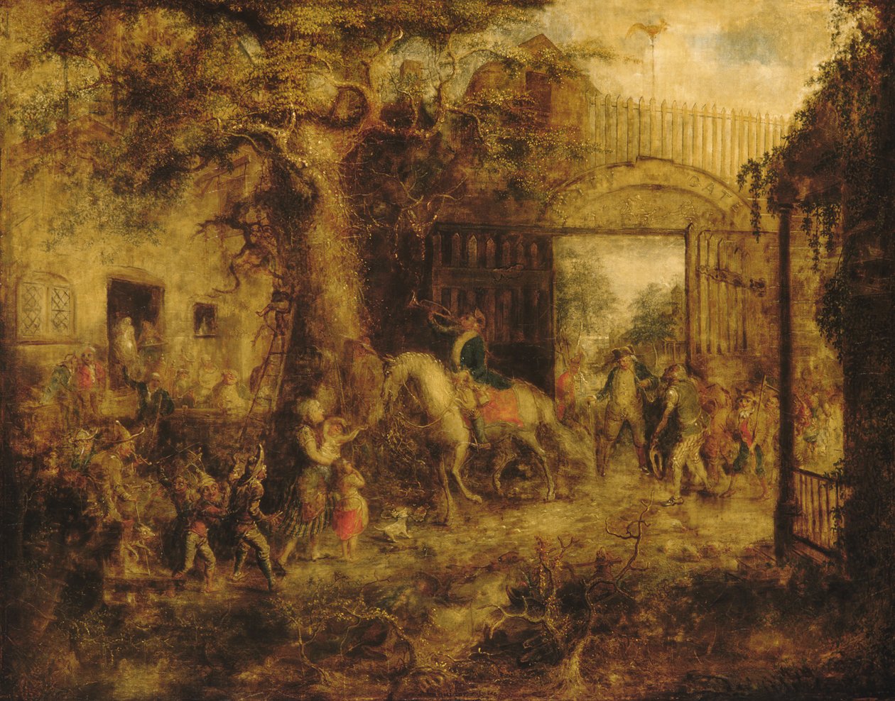 Uyanık Stuyvesants Wall Street Kapısı, 1863. by John Quidor