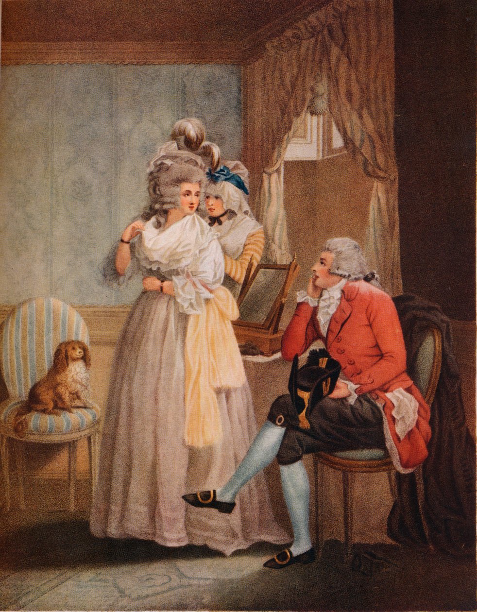 Maskeli Balo için Giyinme. Laetitia Düşünceden Kamusal Eğlencelere Uçuyor, 1789 by John Raphael Smith