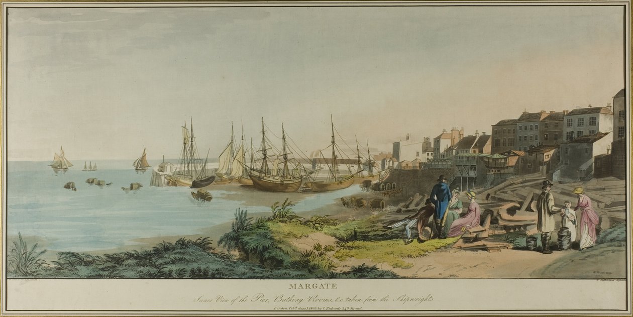 Margate, İskelenin İç Görünümü, Yıkanma Odaları ve Tersanelerden alınmış by John Raphael Smith