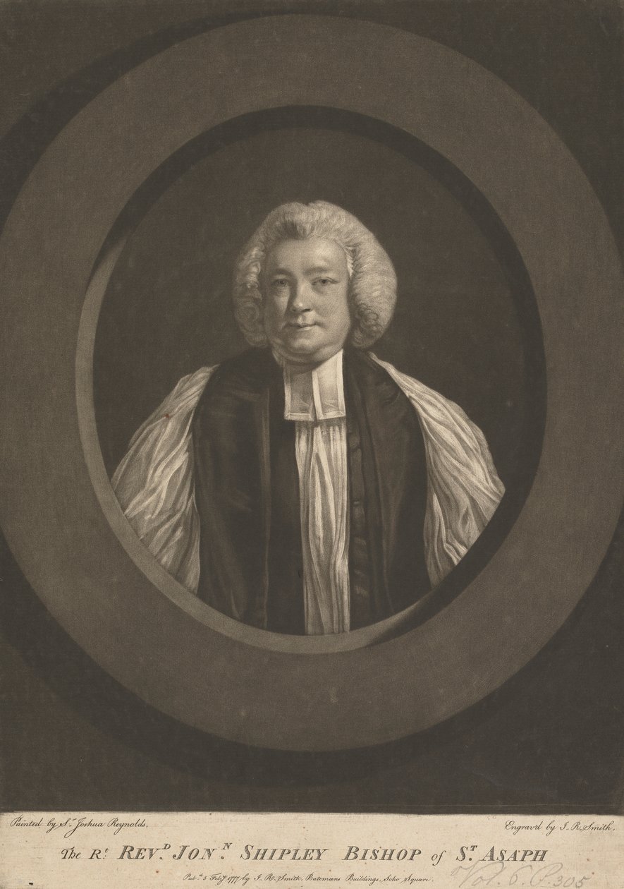 Rahip Jonathan Shipley, Aziz Asaph Piskoposu by John Raphael Smith