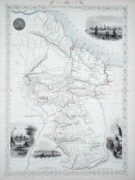 İngiliz Guyanası, John Tallis & Co., New York & London tarafından yayınlanan bir Dünya Haritaları Serisinden by John Rapkin