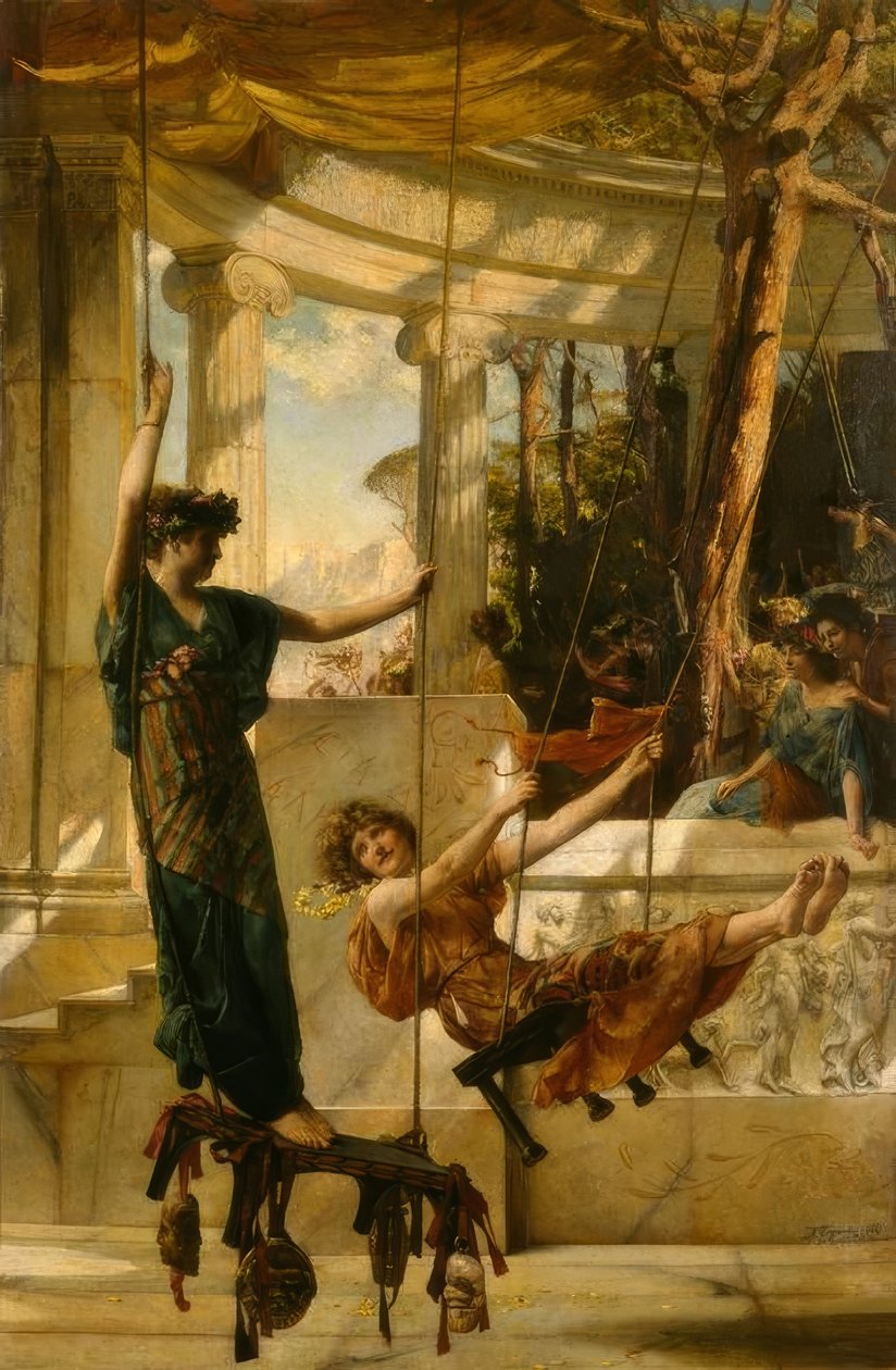J.R.Weguelin, Salıncak Festivali / resim, 1885 by John Reinhard Weguelin