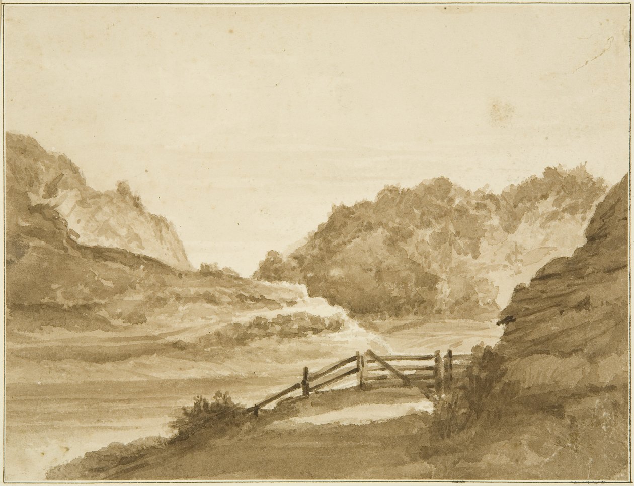 Avon, Hotwells'in üzerinde (kağıt üzerine kurşun kalem ve sulu boya) by John Reverend Eden