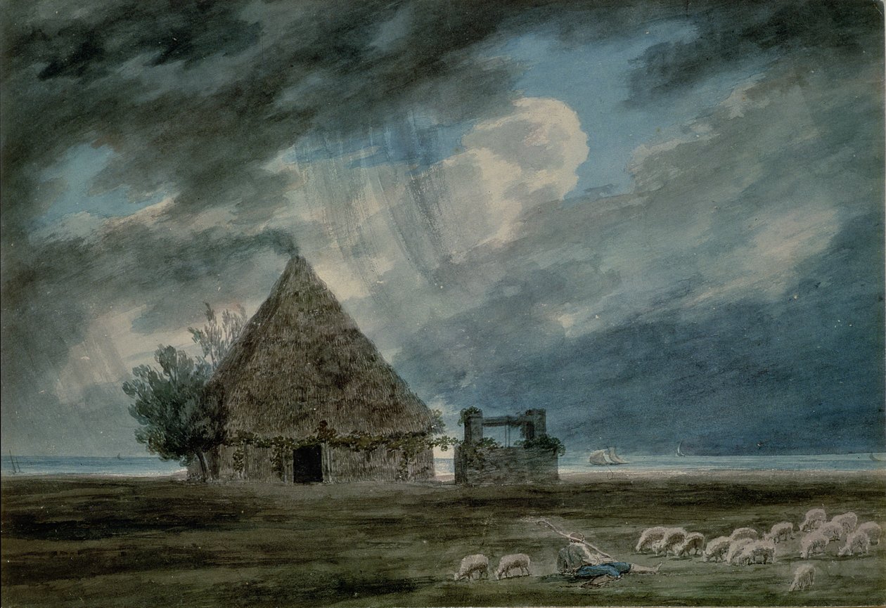 Napoli ve Portici arasında bir Çoban Kulübesi by John Robert Cozens