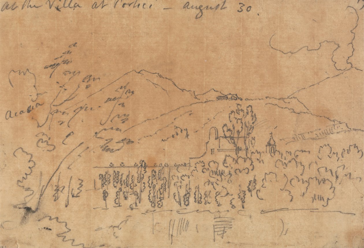 Portici'deki Villa'da, 30 Ağustos by John Robert Cozens