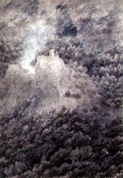 Bolzano ve Trent arasında (kalem, sulu boya ve kağıt üzerine yıkama) by John Robert Cozens
