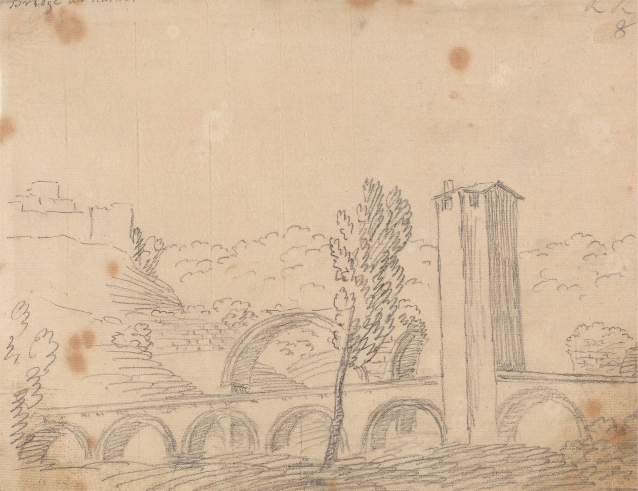 Narni'deki köprü by John Robert Cozens
