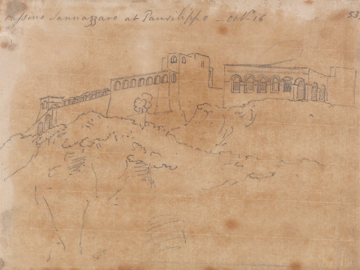 Cassino Sannazzaro, Posillipo'da, 16 Ekim by John Robert Cozens