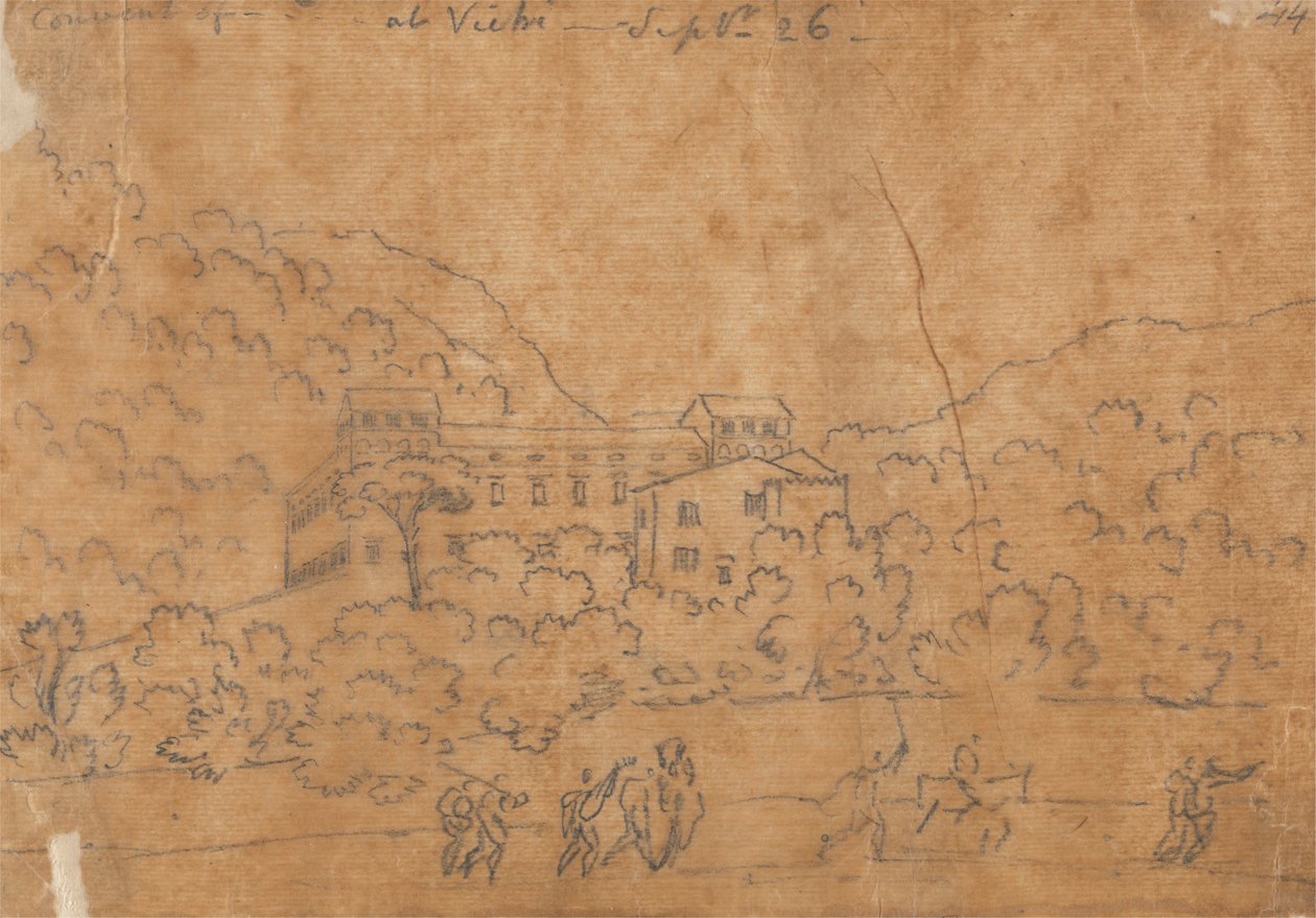 Vietri'deki Manastır, 26 Eylül by John Robert Cozens