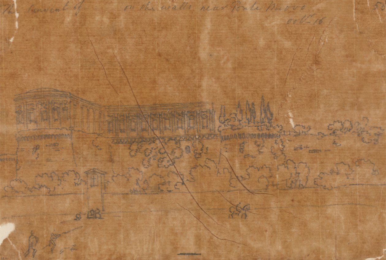 Ponte Nuovo yakınlarındaki manastır, 16 Ekim by John Robert Cozens