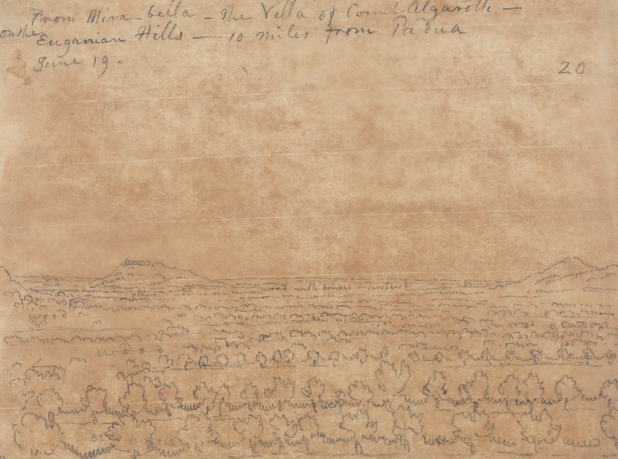 Kont Algarotti'nin Euganean Tepeleri'ndeki Villa Mirabella'dan by John Robert Cozens