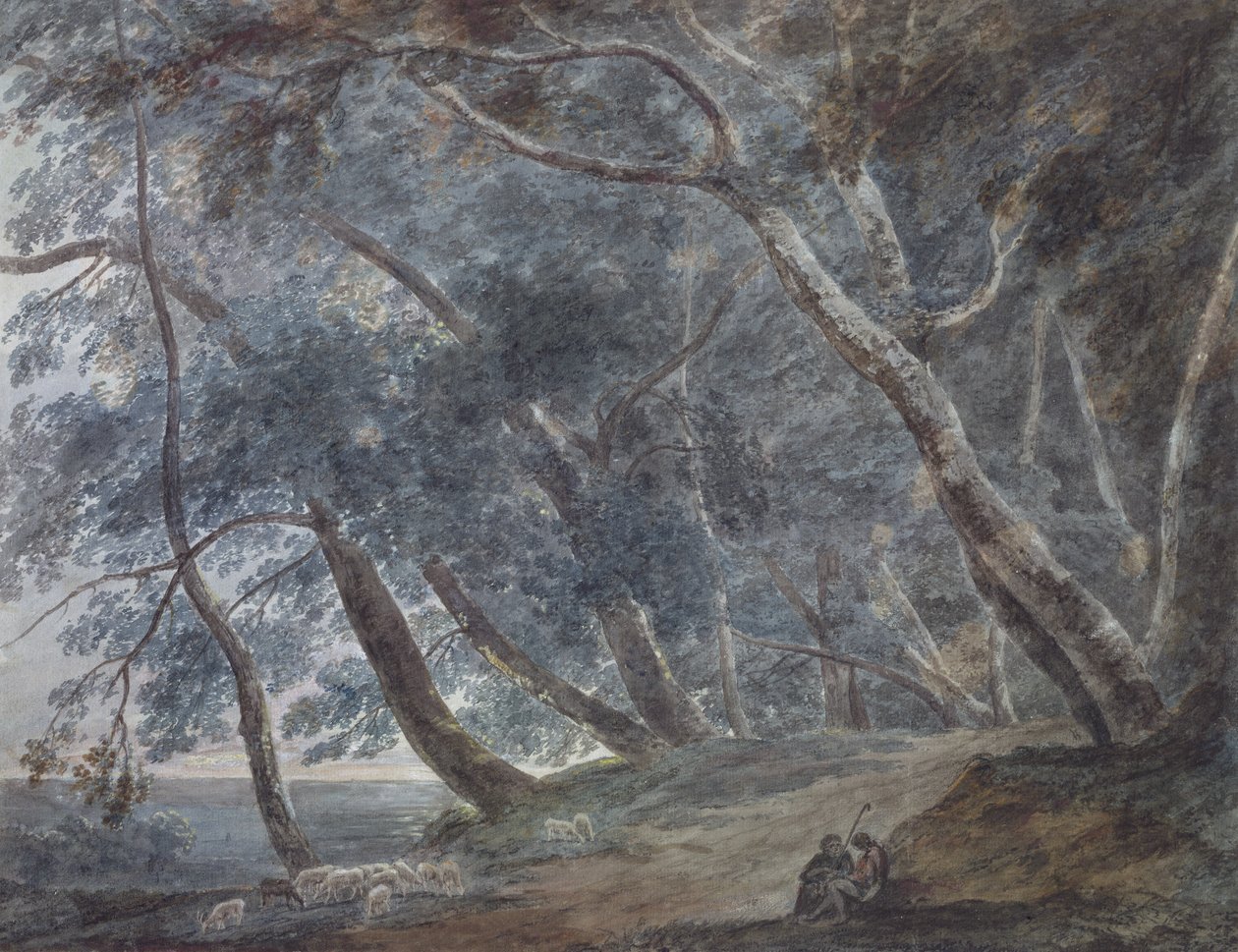 Galleria Di Sopra, Albano Gölü, c.1780-89 (suluboya) by John Robert Cozens