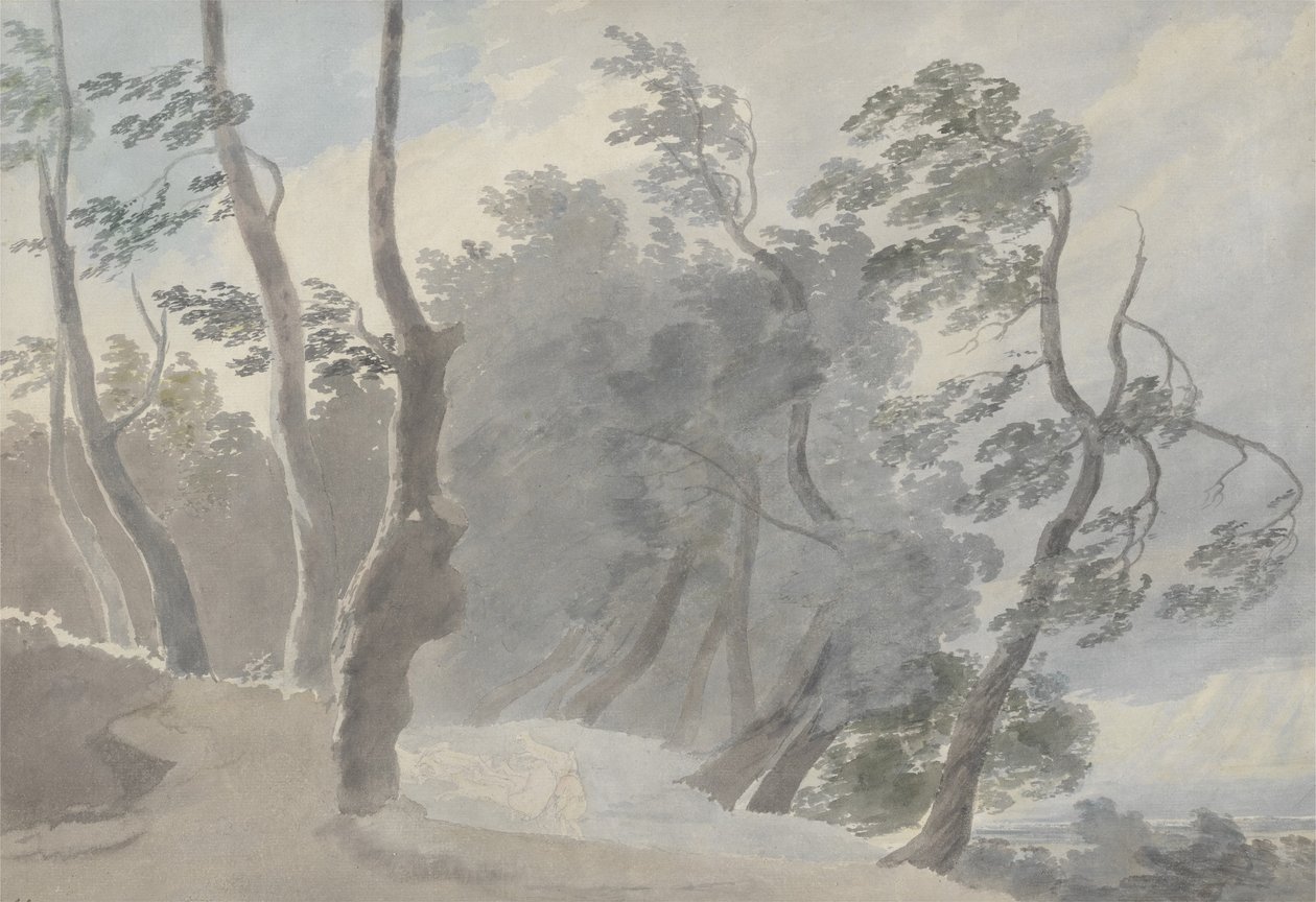 Galleria di Sopra, Albano (grafit ve kağıt üzerinde w/c) by John Robert Cozens