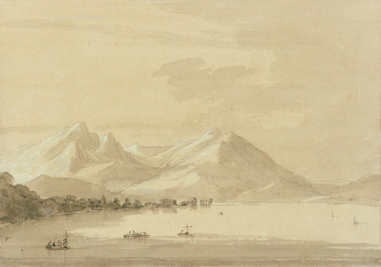 Como Gölü (kalem ve kağıt üzerinde yıkama) (111238 çifti) by John Robert Cozens