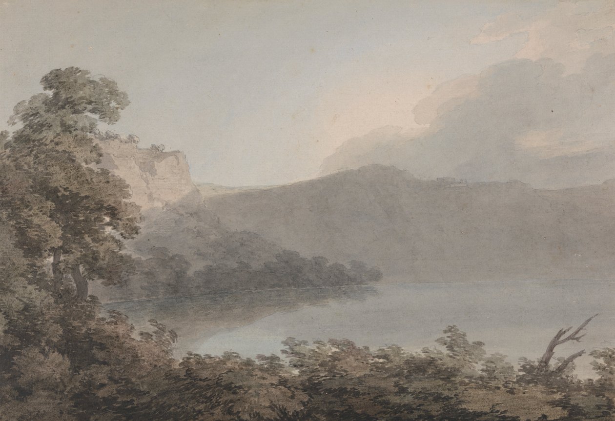 Roma ve Floransa Arasında Vico Gölü by John Robert Cozens