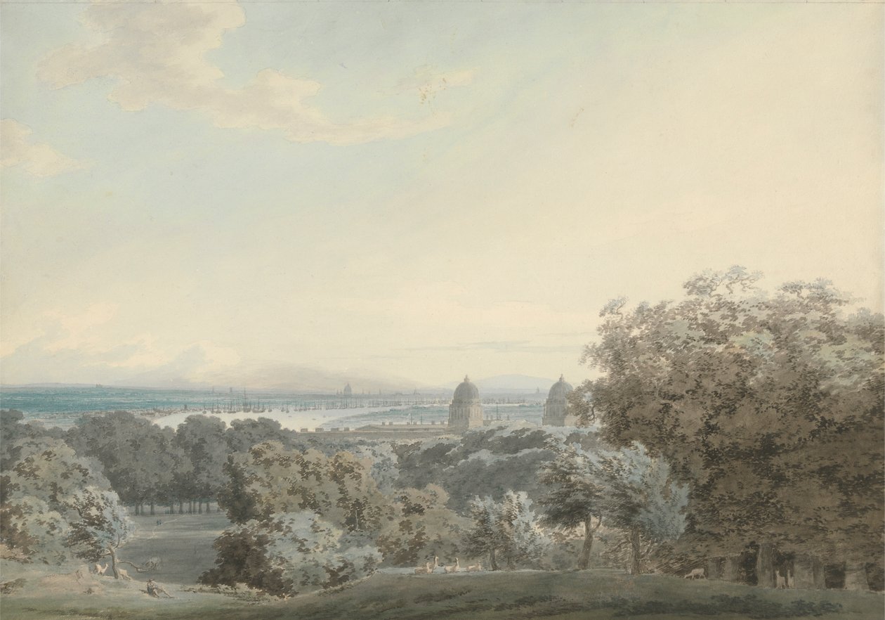 Greenwich Hill'den Londra by John Robert Cozens