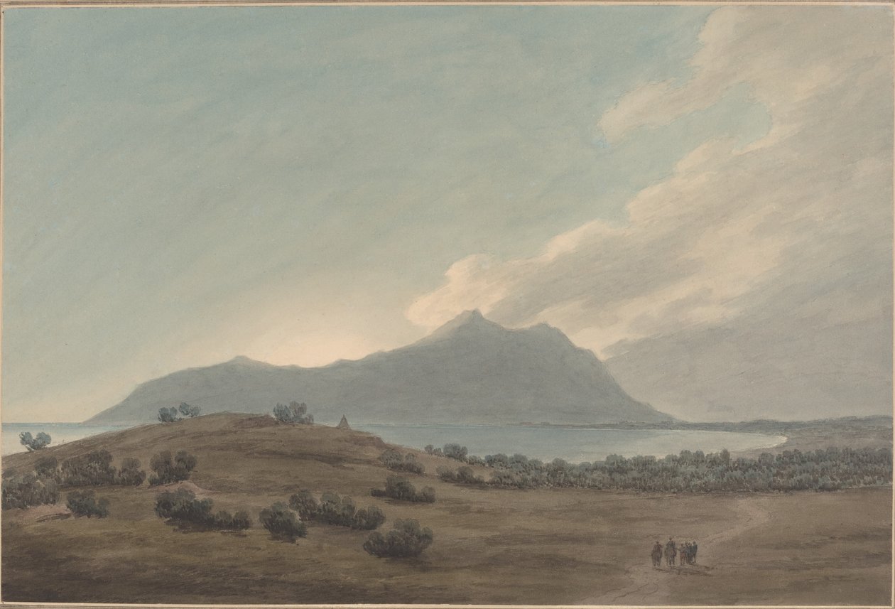 Gün batımında Circeo Dağı by John Robert Cozens