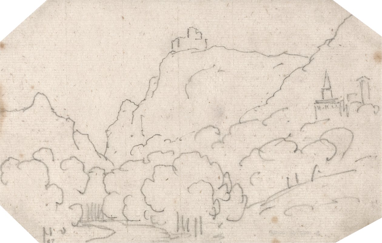 Binalarla Dağ Manzarası by John Robert Cozens