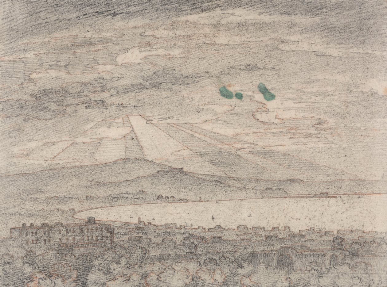 Sir William Hamilton'ın Villası, Portici'den Napoli by John Robert Cozens