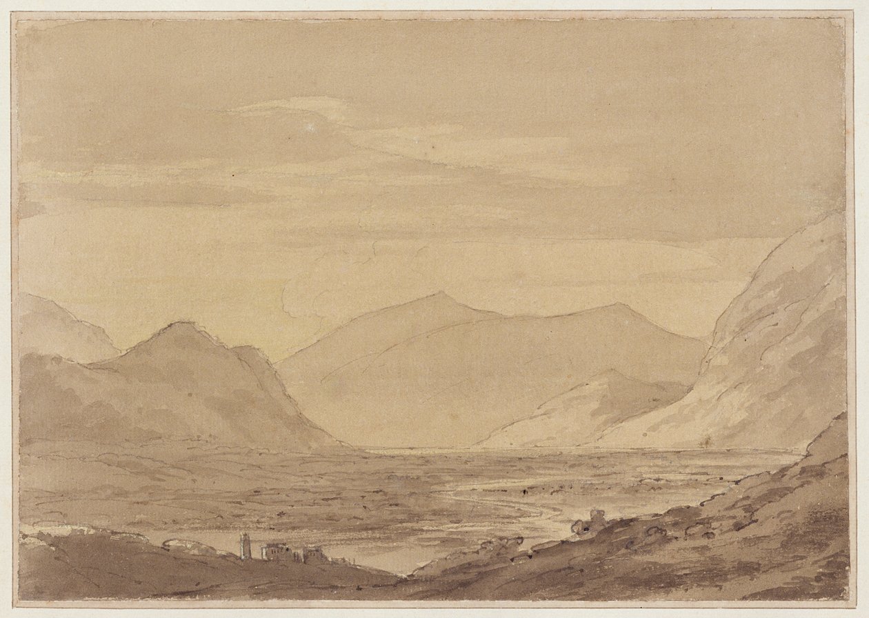 Chiavenna yakınlarında (kalem ve mürekkep, kağıt üzerine sulu boya) by John Robert Cozens