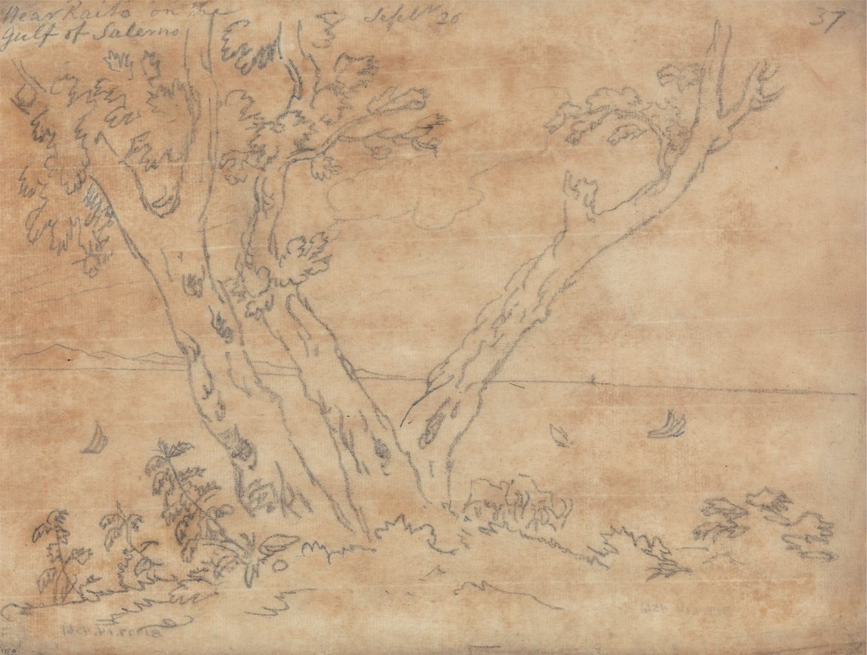 Salerno Körfezi'ndeki Raito yakınlarında by John Robert Cozens