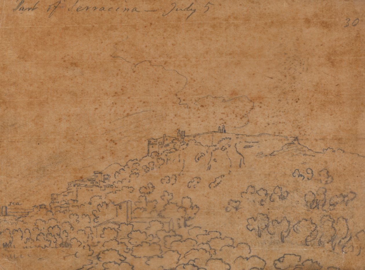 Terracina'nın bir parçası, 5 Temmuz by John Robert Cozens