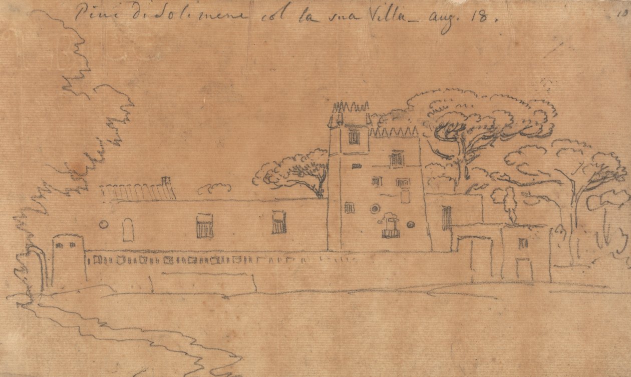 Pini di Solimena, Villasıyla, 18 Ağustos by John Robert Cozens