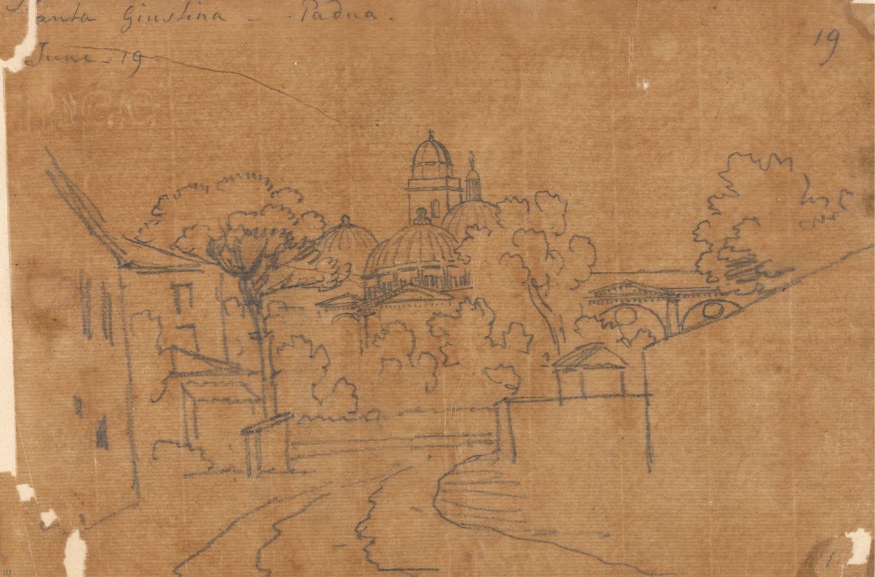 Santa Giustina, Padua, 19 Haziran by John Robert Cozens
