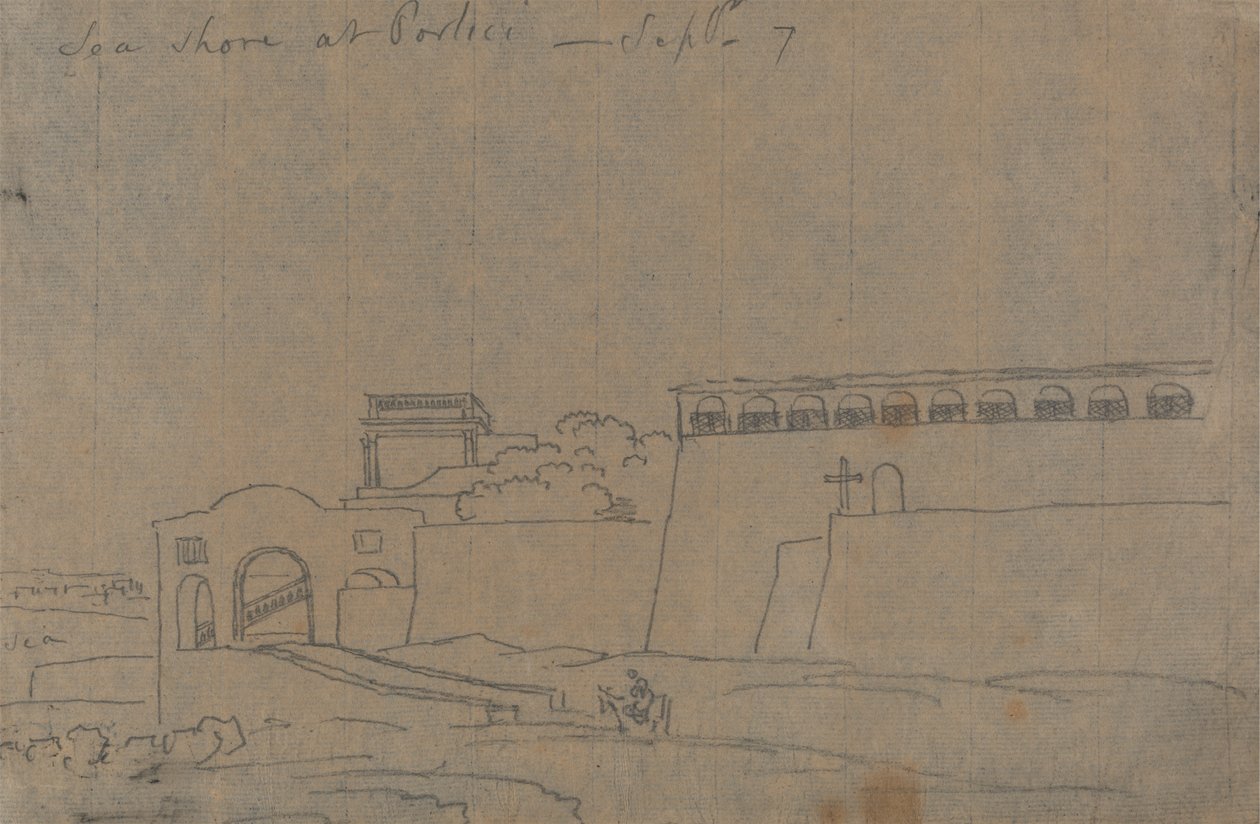 Portici'de Deniz Kıyısı, 7 Eylül by John Robert Cozens