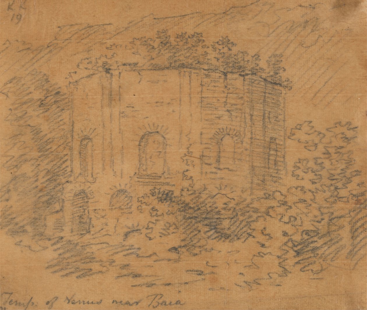 Baia yakınlarındaki Venüs Tapınağı by John Robert Cozens