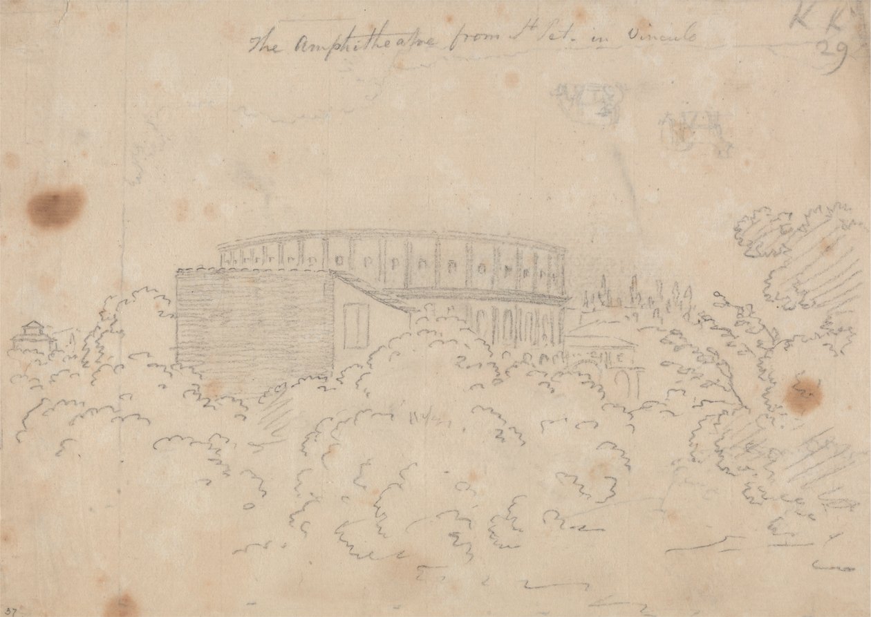 Vinculo'daki S. Pietro'dan görülen Amfitiyatro by John Robert Cozens