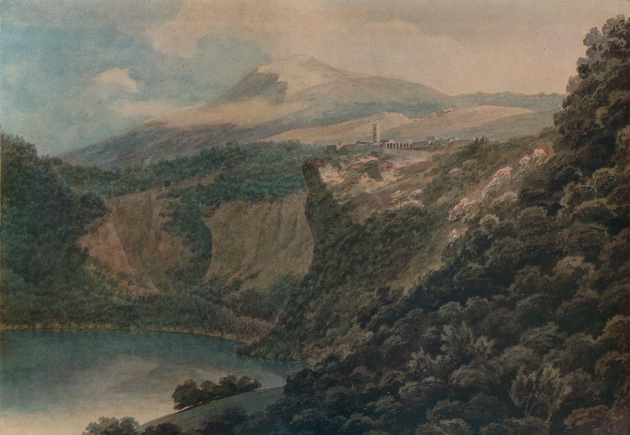 Nemi Gölü ve Kasabası, 1778 by John Robert Cozens