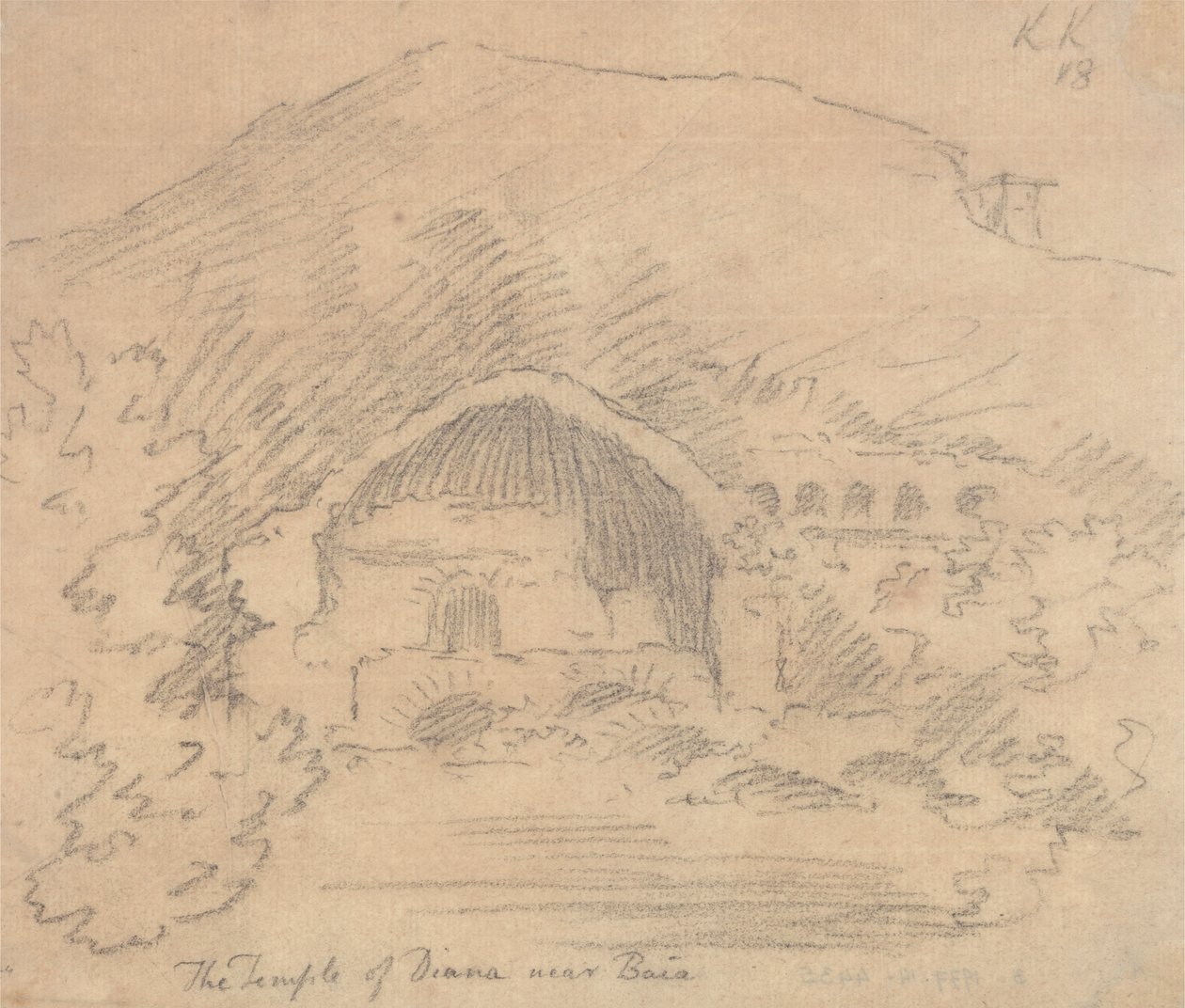Baia yakınlarındaki Diana Tapınağı by John Robert Cozens