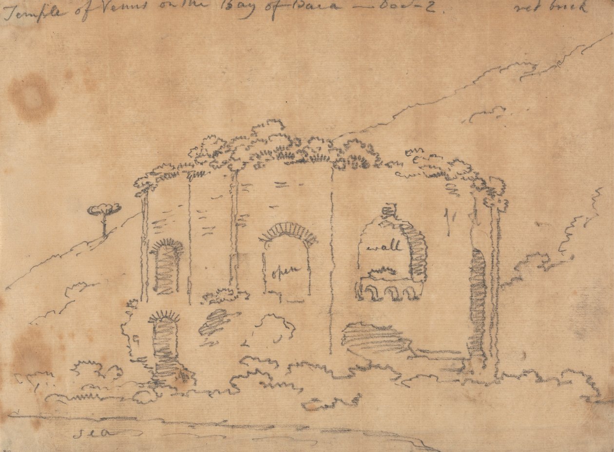 Baia Körfezi'ndeki Venüs Tapınağı, 2 Aralık by John Robert Cozens