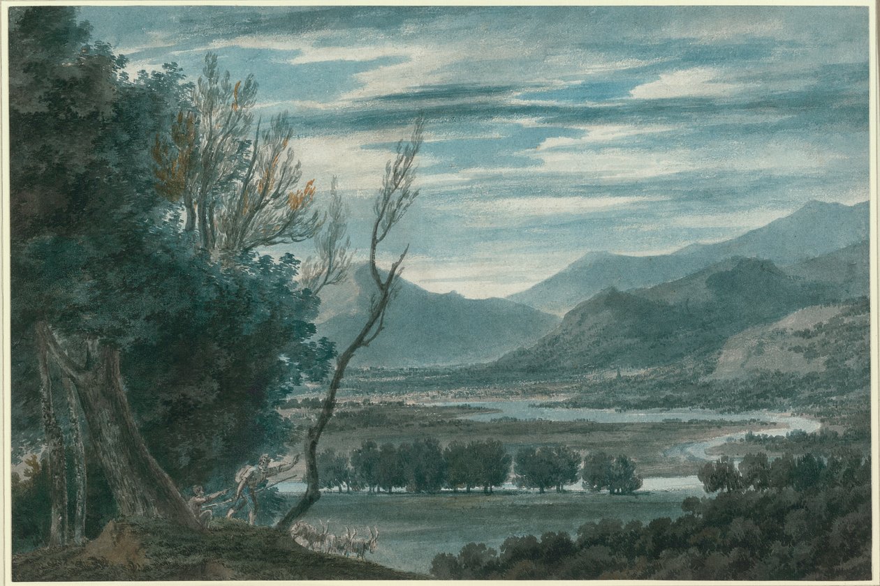 Tirol'de Brixen yakınlarındaki Eisak Vadisi by John Robert Cozens